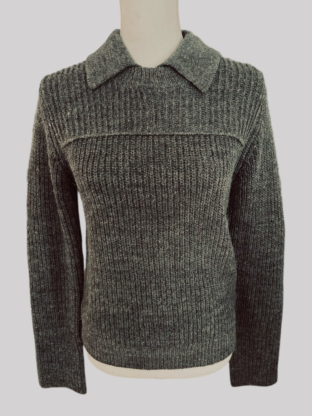 Rag & Bone Madix Wool & Alpaca Blend Sweater Polo Grey Size M - Picture 2 of 12